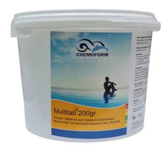 Chemoform Multitab хлор длительного действия 4 в 1 в таблетках (200г) 1 кг