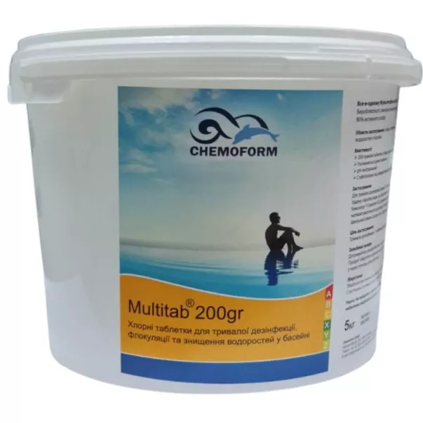 Chemoform Multitab хлор 4 в 1 в таблетках 200г 5 кг
