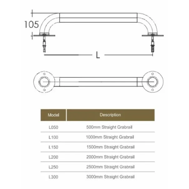 Emaux L150 поручень для басейну 1500 мм - Фото №5
