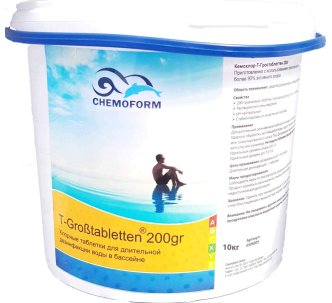 Chemoform Chemochlor T-Grosstabletten хлор длительного действия в таблетках (200г) 10 кг