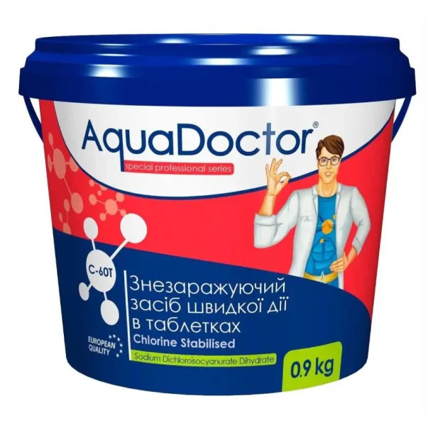 AquaDoctor C60T швидкорозчинний хлор в таблетках 0.9 кг