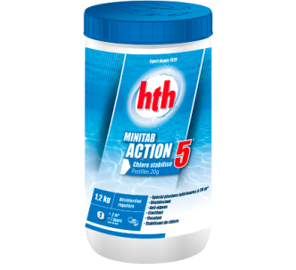 hth Minitab Action 5 C800702H2 хлор длительного действия 5в1 в таблетках (20г) 1,2 кг