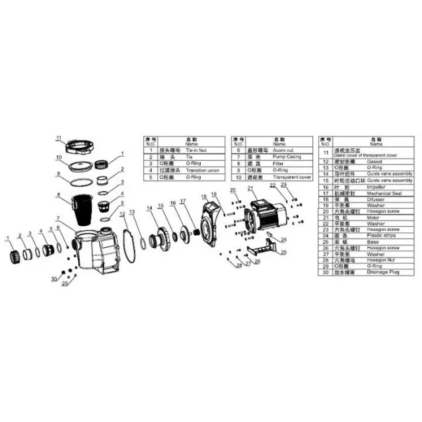 AquaViva LX SWPB200T 23,5 м3/час, 1,5 кВт, 400 В насос для бассейна - Фото №3