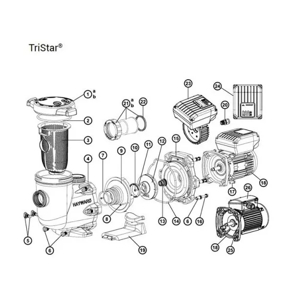 Hayward Tristar SP32161, 23,5 м3/час, 1,1 кВт, 230 В насос для бассейна - Фото №6