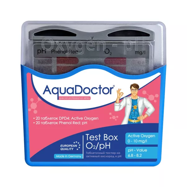 AquaDoctor Test Box O2/pH Тестер для бассейна для измерения уровня рН и кислорода