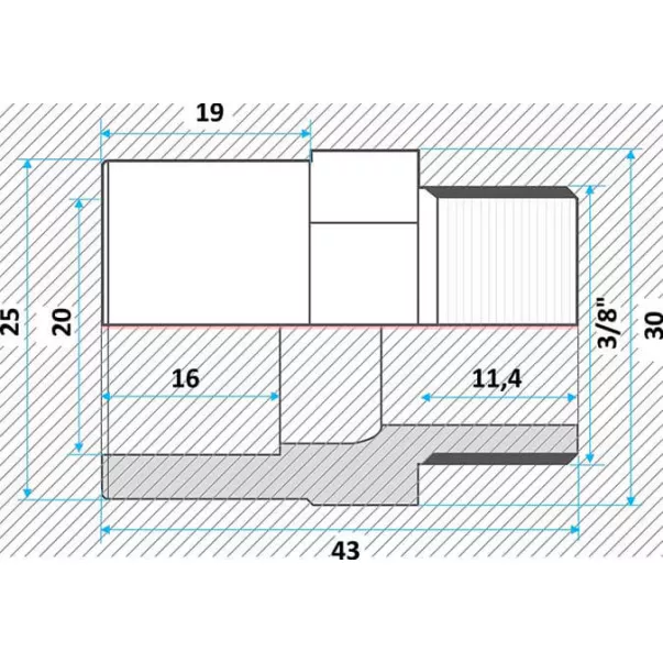 Effast муфта ПВХ перехідна з нар. різьбленням 20x25x3 / 8 