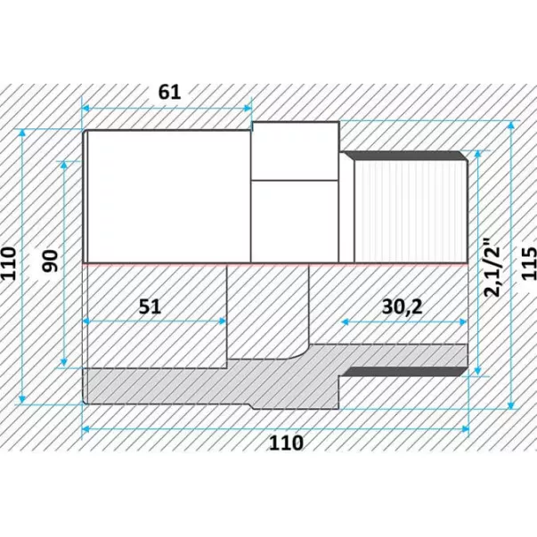 Effast муфта ПВХ переходная с нар. резьбой 90x110x2-1/2