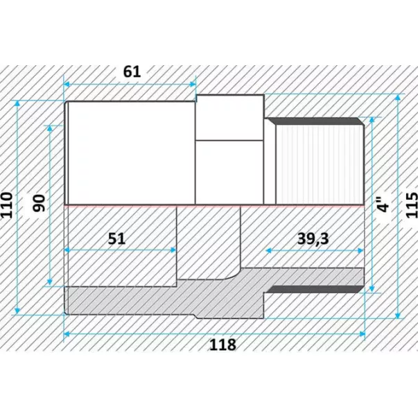 Effast муфта ПВХ переходная с нар. резьбой 90x110x4