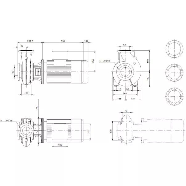 Насос Grundfos NB 32-200.1/205 AF2ABQQE 22,25 м3/година, 5,5 кВт, 400 В - Фото №4