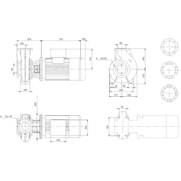 Насос Grundfos NB 50-125/121 AF2ABQQE 69,48 м3/год, 4 кВт, 400 В - Фото №4
