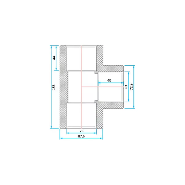 ERA тройник 90° редукционный PVC d75x63 - Фото №2
