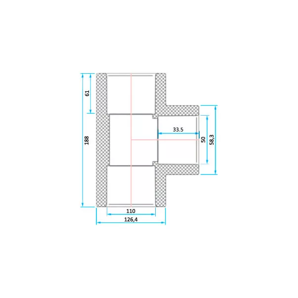 ERA тройник 90° редукционный PVC d110x50 - Фото №2