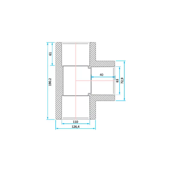 ERA тройник 90° редукционный PVC d110x63 - Фото №2