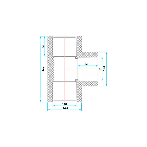 ERA трійник 90 ° редукційний PVC d110x90 - Фото №2