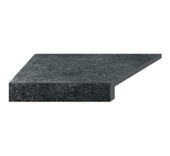 Aquaviva Granito Black Кутовий елемент бортовий плитки Г-подібний 595x345x50 (20) лівий 45 °