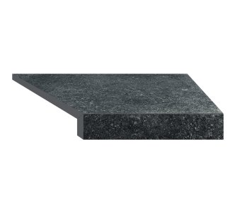 Aquaviva Granito Black Кутовий елемент бортовий плитки Г-подібний 595x345x50 (20) правий 45 °