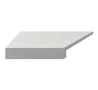 Aquaviva Granito Light Gray Угловой элемент бортовой плитки Г-образный 595x345x50(20) левый 45°