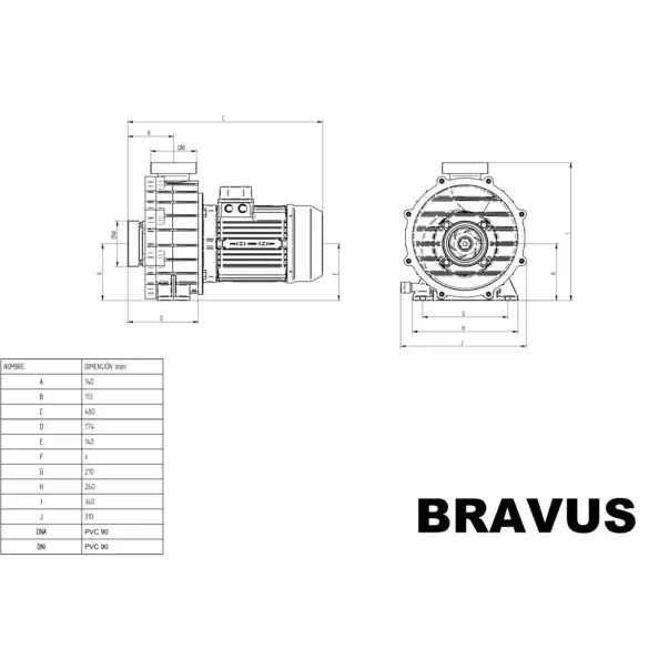 BRAVUS Saci 400 Насос 68 м3/ч без префильтра - Фото №4