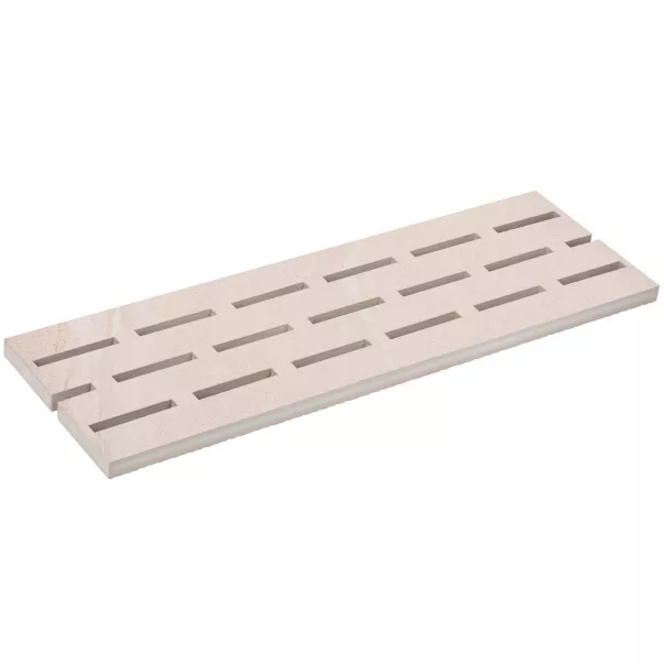 Aquaviva Montagna Light Gray, 595x195x20 мм керамическая переливная решетка  - Фото №2