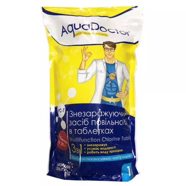 AquaDoctor MC-T хлор 3 в 1 длительного действия 20 г в таблетках 1 кг