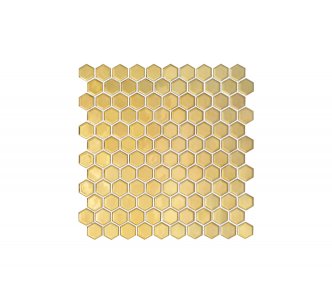 Sera Pool Hexagon Gold фарфоровая мозаика для бассейна на сетке