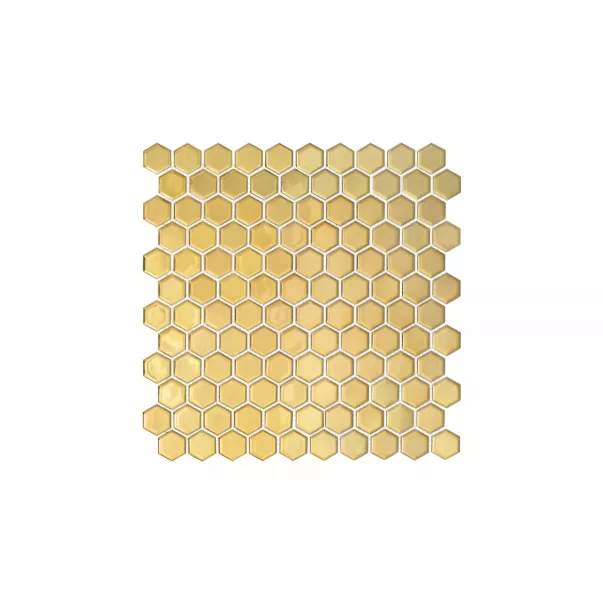 Serapool Hexagon Gold порцеляновий мозаїка для басейну на сітці