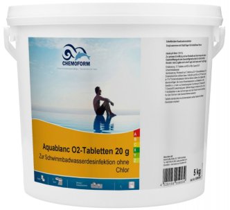 Chemoform Aquablanc O2 Sauerstofftabletten активный кислород для бассейна в таблетках 20 гр 5 кг