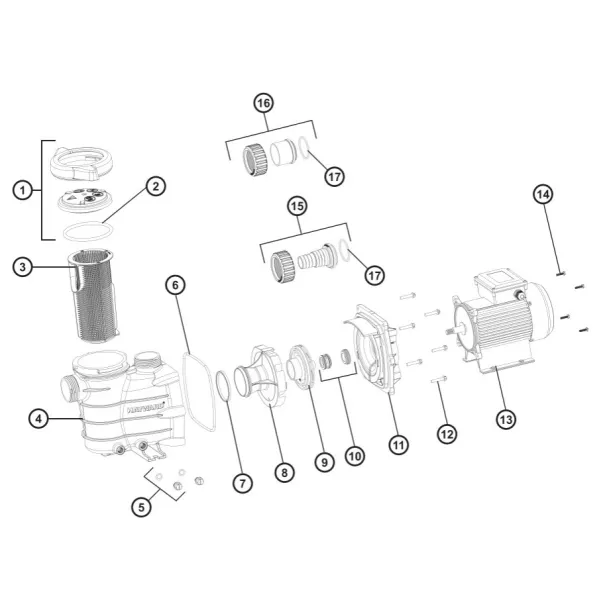 Hayward Pro Top S210T8107 D500, 10 м3/час, 0,55 кВт фильтрационная установка - Фото №6