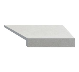 Aquaviva Granito Light Gray угловой элемент бортовой плитки Г-образный 595x345x50(20) правый 45°