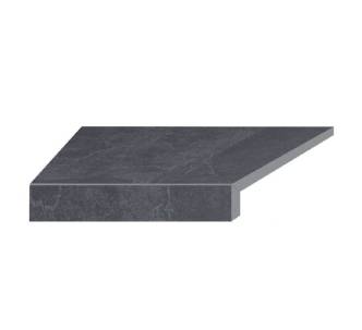 Aquaviva Ardesia Black кутовий елемент бортової плитки Г-подібний 595x345x50(20) лівий 45°