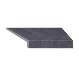 Aquaviva Ardesia Black кутовий елемент бортової плитки Г-подібний 595x345x50(20) правий 45°
