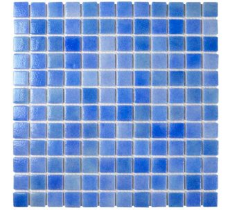 Aquaviva Light Blue стеклянная мозаика для бассейна на сетке