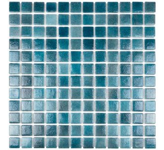Aquaviva  Blue стеклянная мозаика для бассейна на сетке