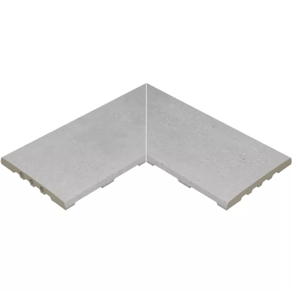 Rosa Gres Iconic Grey 245 EC кут керамогранітної переливної решітки для басейну 245 см, 62,6 x 62,6 x 2,2 см
