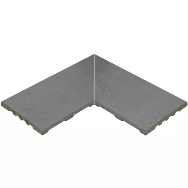 Rosa Gres Iconic Dark 245 EC кут керамогранітної переливної решітки для басейну 245 см, 62,6 x 62,6 x 2,2 см