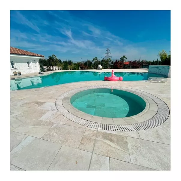 Rosa Gres Pietro White Flex 245 FL керамогранітні переливні грати для басейну, гнучкі, 49,5 x 24,5 x 2,2 см - Фото №3
