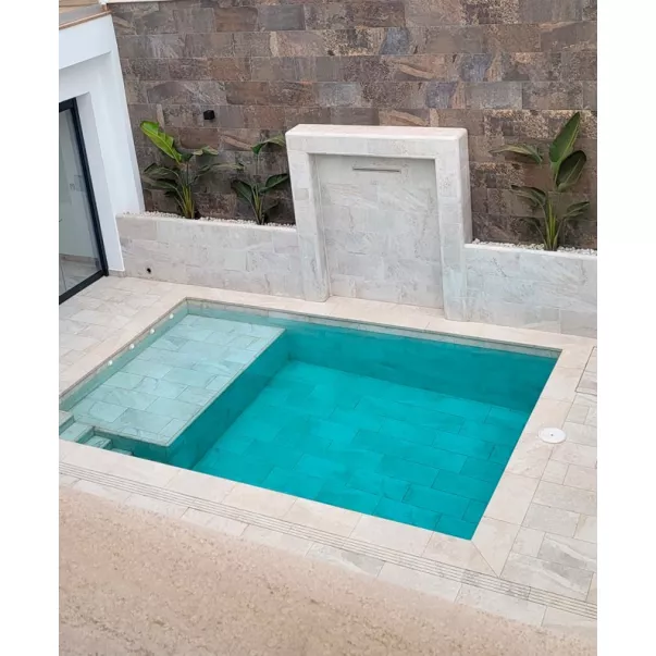 Rosa Gres Pietro White Flex 245 FL керамогранітні переливні грати для басейну, гнучкі, 49,5 x 24,5 x 2,2 см - Фото №2
