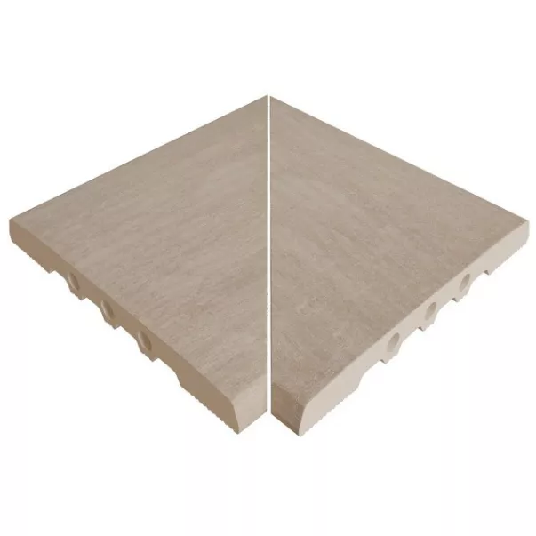 Rosa Gres Stela White 245 EF кут керамогранітних переливних грат для басейну 245 FL, 26,6 x 26,6 x 2,2 см