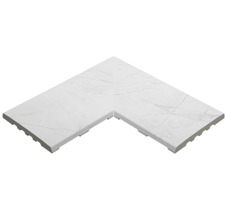 Rosa Gres Iconic White EIN угол керамогранитной переливной решетки для бассейна I25, 62,6 x 62,6 x 2,2 см
