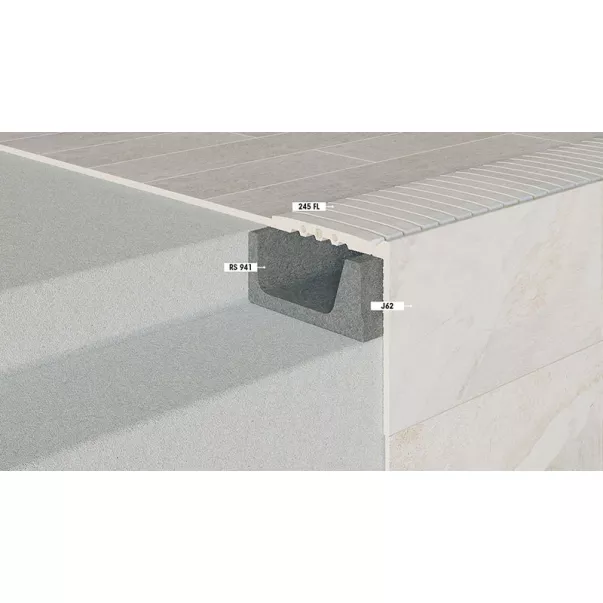 Rosa Gres Iconic Grey J62 бортова плитка для переливного басейну, 62,6x31x3,8 см - Фото №3