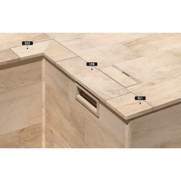 Rosa Gres Mythos Selene L98 керамогранітний бортовий камінь для басейну, 97,9 x 31,7 x 3,8 см - Фото №5
