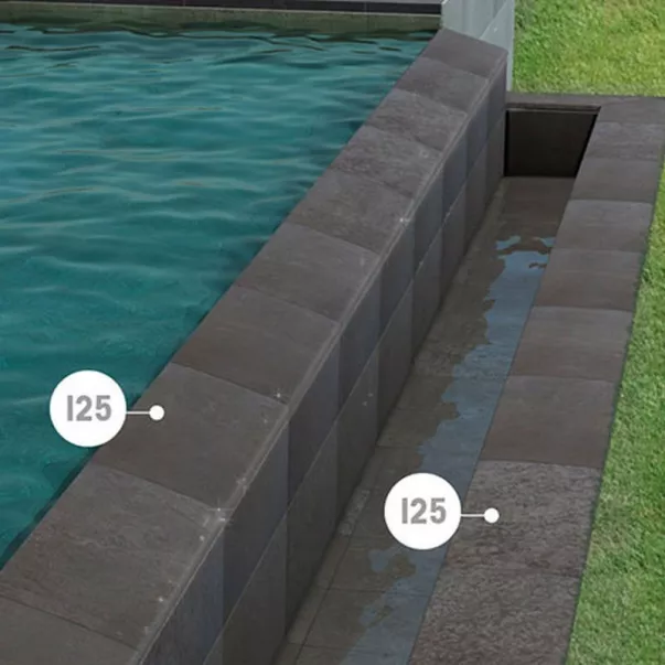 Rosa Gres Alma Honey EIN кут керамогранітних переливних грат для басейну I25, 62,6 x 62,6 x 2,2 см - Фото №3