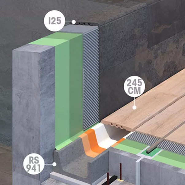 Rosa Gres Alma Honey EIN кут керамогранітних переливних грат для басейну I25, 62,6 x 62,6 x 2,2 см - Фото №2