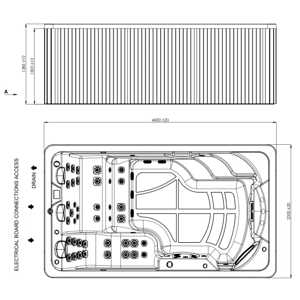 AQUAVIA Fitness Swim SPA гидромассажный бассейн для фитнеса с противотоком 400 x 230 см, 4 места - Фото №6
