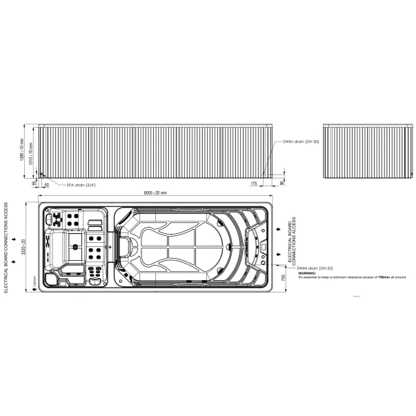 AQUAVIA Swim SPA DUO гидромассажный бассейн с противотоком 600 x 230 см, 4 места - Фото №10