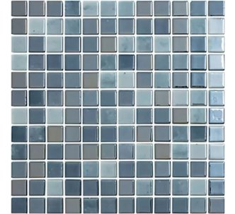 Vidrepur Lux night blue 424 стеклянная мозаика для бассейна на сетке 25х25 мм