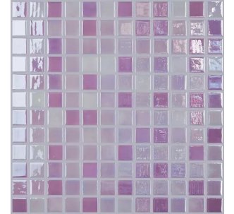 Vidrepur Lux magenta 404 стеклянная мозаика для бассейна на сетке 25х25 мм