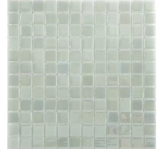 Vidrepur Lux white 409 стеклянная мозаика для бассейна на сетке 25х25 мм