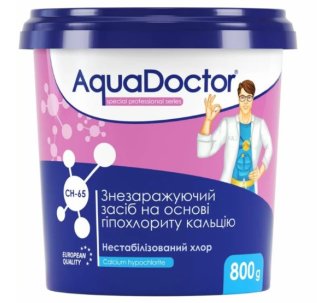 Aquadoctor СН-65 дезінфікуючий засіб на основі гіпохлориту кальцію в гранулах, 0,8 кг