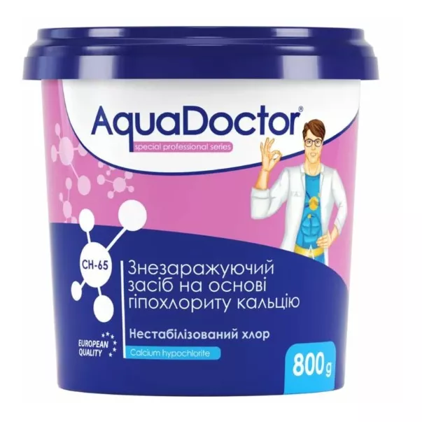 Aquadoctor CH-65 дезинфектант на основе гипохлорита кальция в гранулах, 0.8 кг